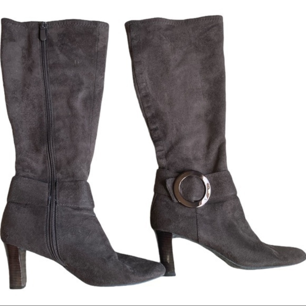 LC Brown boots side zip over the calf Tromley 7M